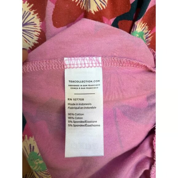 Tea Collection Girls Skirt Size 10 Floral Print Ruffle Hem Pink Red Cute - Picture 5 of 5